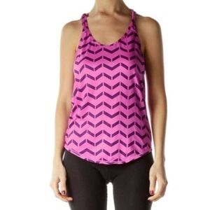Lucy Activewear Pink Chevron Siren Running Tank MD
